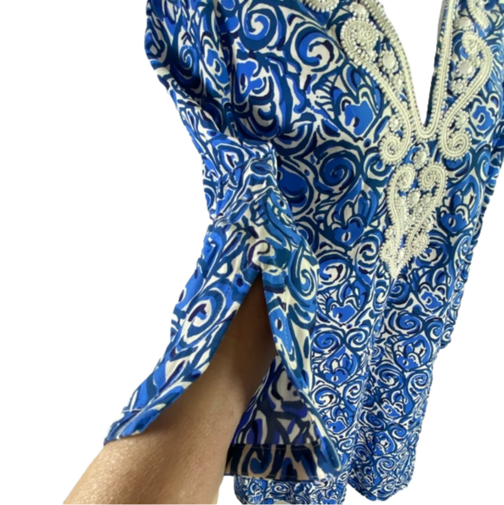 Lilly Pulitzer Julianna Embroidered Beaded Indigo Chasing Tail Dress SKU0633 - Picture 5 of 9